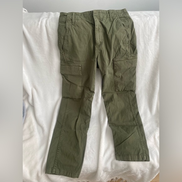 CARGO WORN GREEN PANTS - Picture 1 of 5